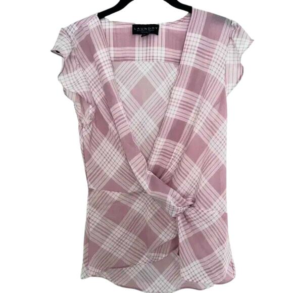 LAUNDRY BY SHELLI SEGAL Sleeveless Printed Knot-Front Top NWT Size Medium - Picture 2 of 2